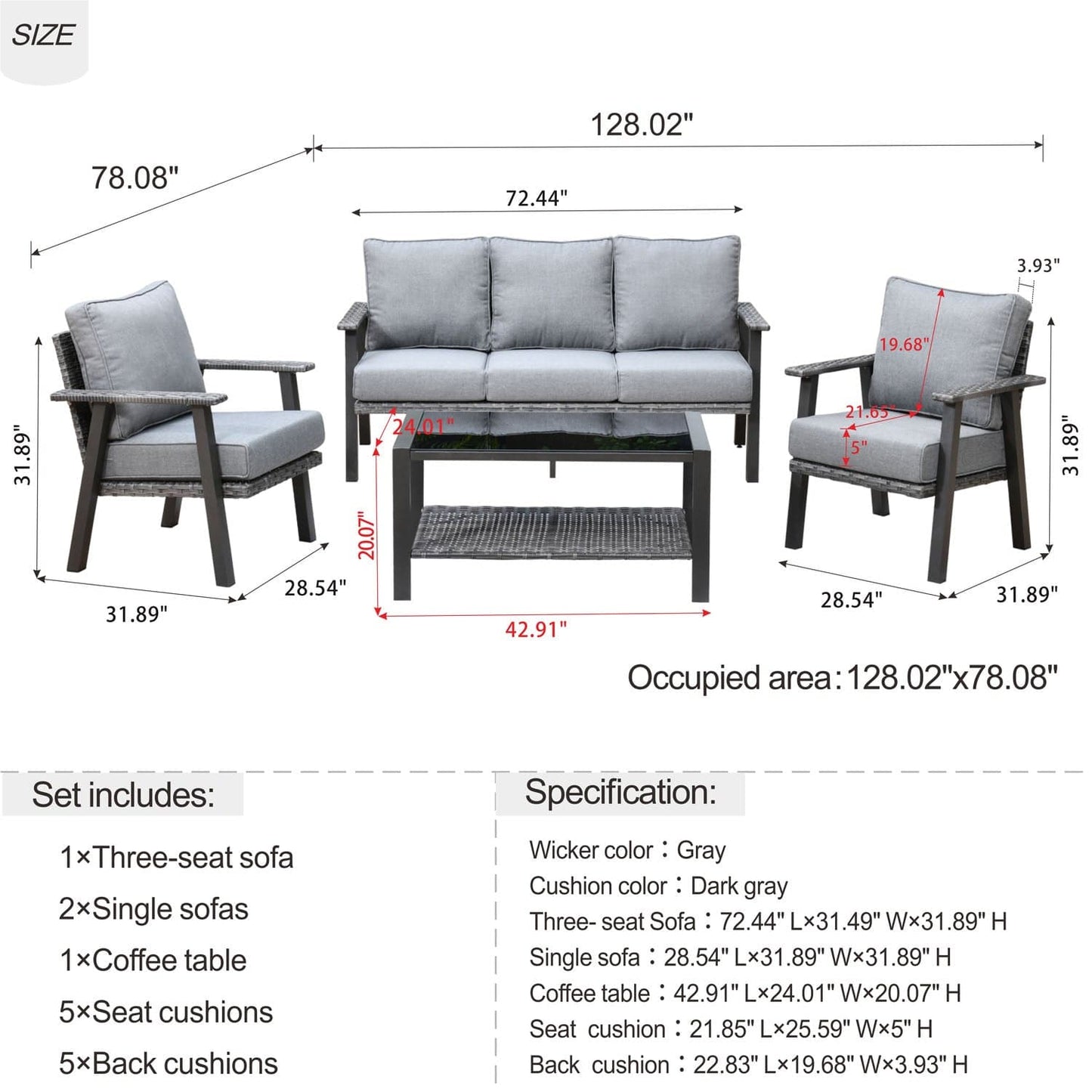 Xizzi Factory Direct Furniture patio 4 piece set Metal Bistro Set