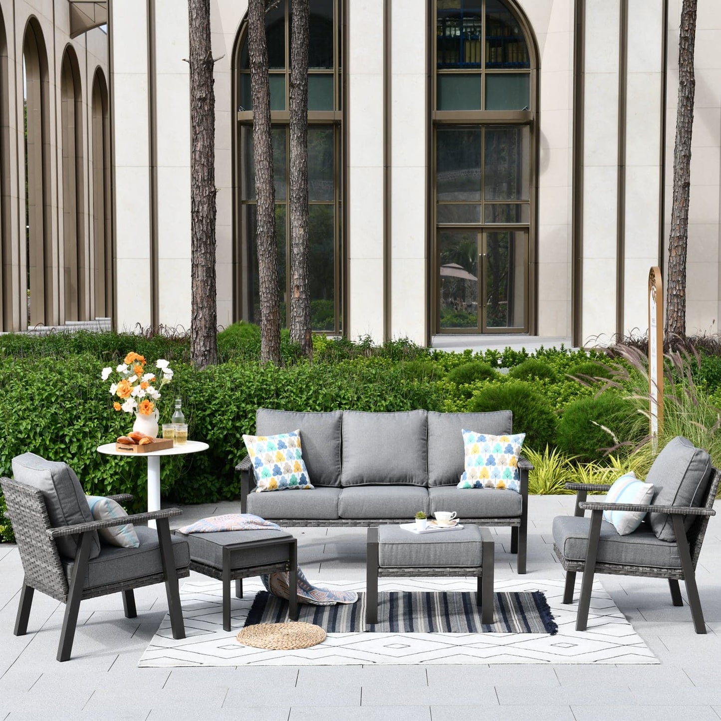 Xizzi Factory Direct Patio Furniture 5 Piece Outdoor Wicker Set Top Brand